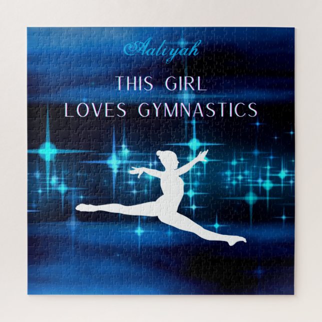 Dieses Mädchen Lieben Gymnastik Schwarz, Blau, Wei (Vertikal)