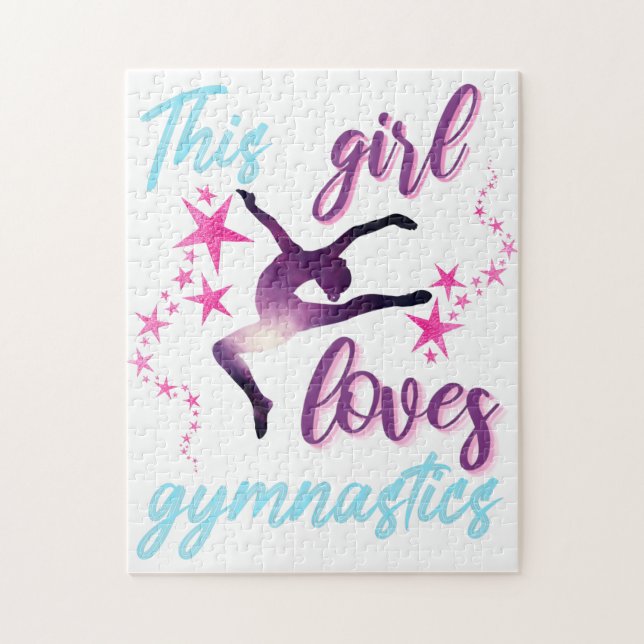 Dieses Mädchen Lieben Gymnastik Stars Leap (Vertikal)
