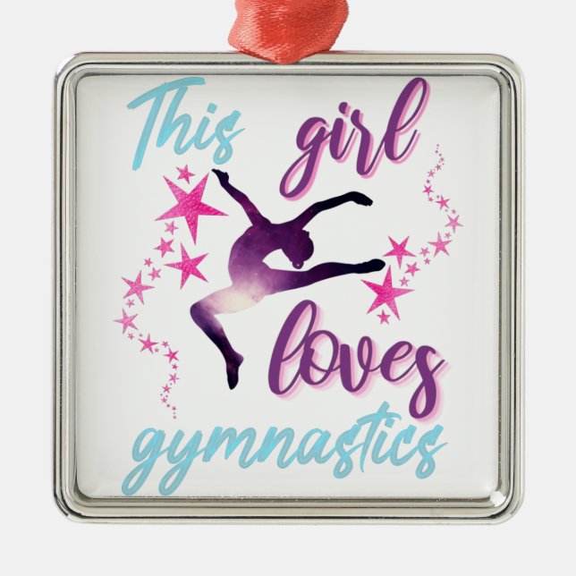 Dieses Mädchen Lieben Gymnastik Stars Leap Ornament Aus Metall (Vorne)