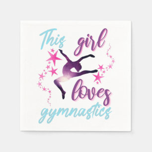 Dieses Mädchen Lieben Gymnastik Stars Leap Serviette