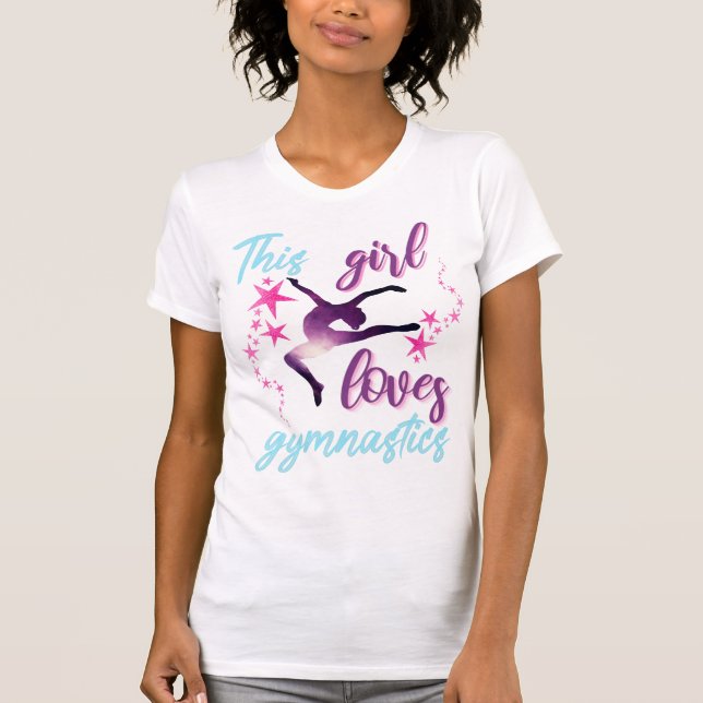 Dieses Mädchen Lieben Gymnastik Stars Leap T-Shirt (Vorderseite)