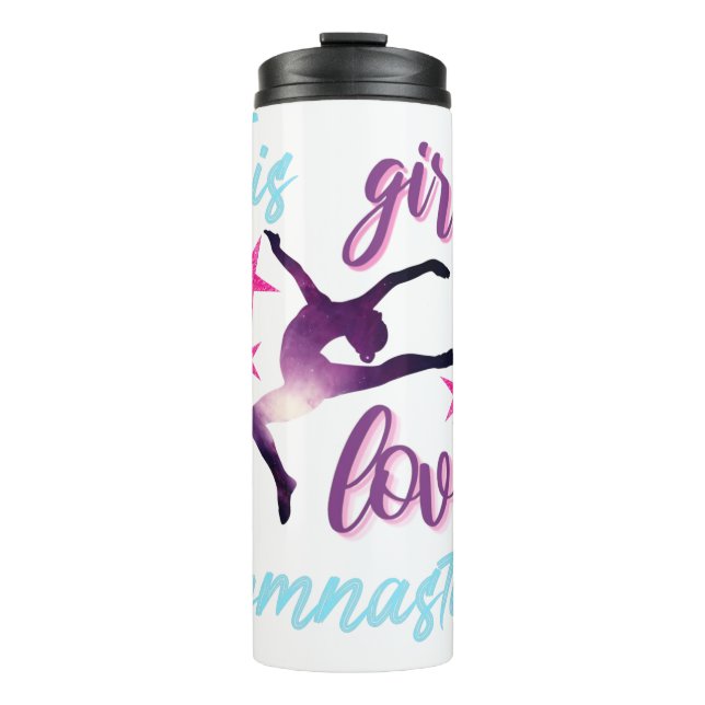 Dieses Mädchen Lieben Gymnastik Stars Leap Thermosbecher (Vorderseite)