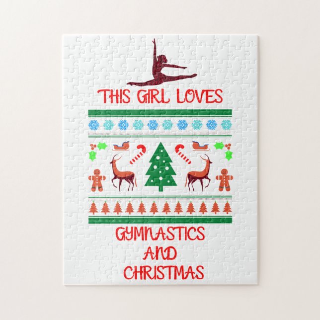 Dieses Mädchen Lieben Gymnastik und Weihnachten (Vertikal)