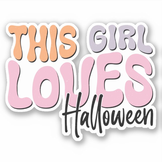 Dieses Mädchen Lieben Halloween Aufkleber (Vorderseite)