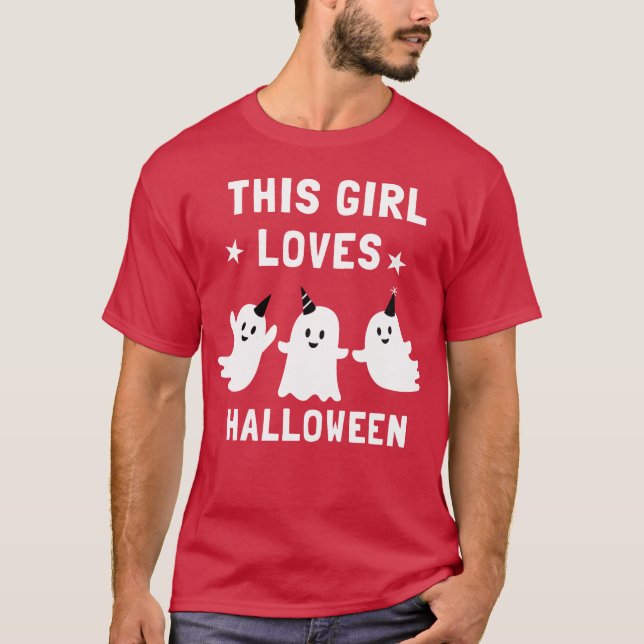 Dieses Mädchen Lieben halloween lustig T-Shirt (Vorderseite)