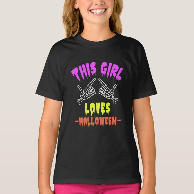 Dieses Mädchen Lieben Halloween T-Shirt (Vorderseite)