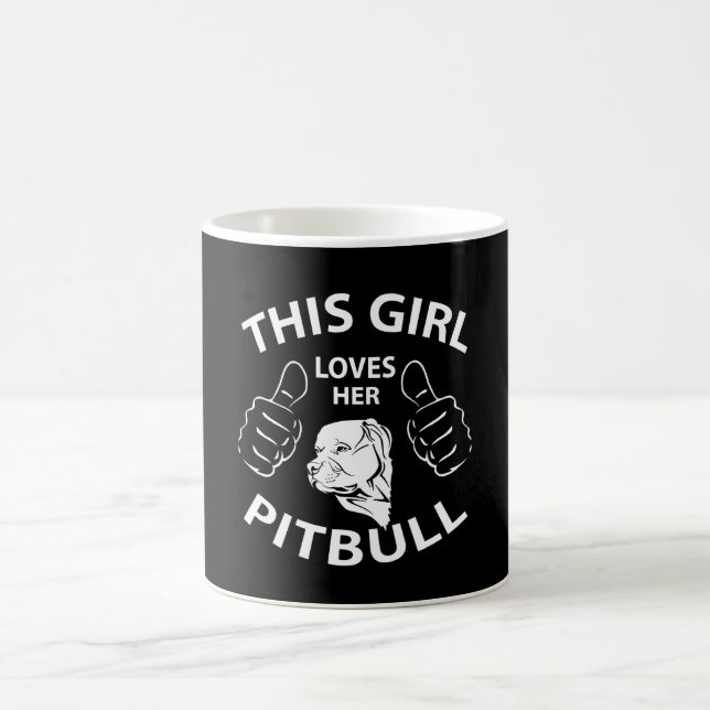 "Dieses Mädchen Lieben ihr pitbull " Kaffeetasse (Mittel)