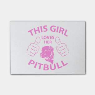 "Dieses Mädchen Lieben ihr pitbull" Rosa Post-it Klebezettel