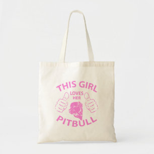 "Dieses Mädchen Lieben ihr pitbull" Rosa Tragetasche