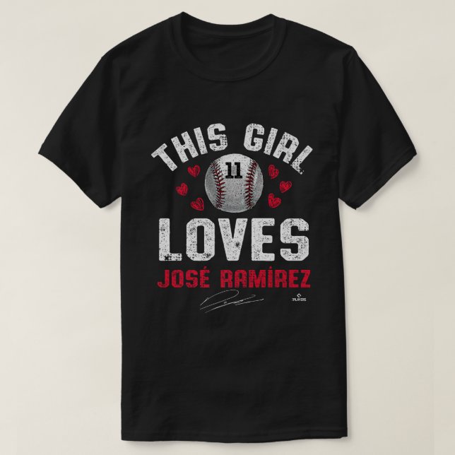 Dieses Mädchen Lieben Jose Ramirez Cleveland MLBPA T-Shirt (Design vorne)