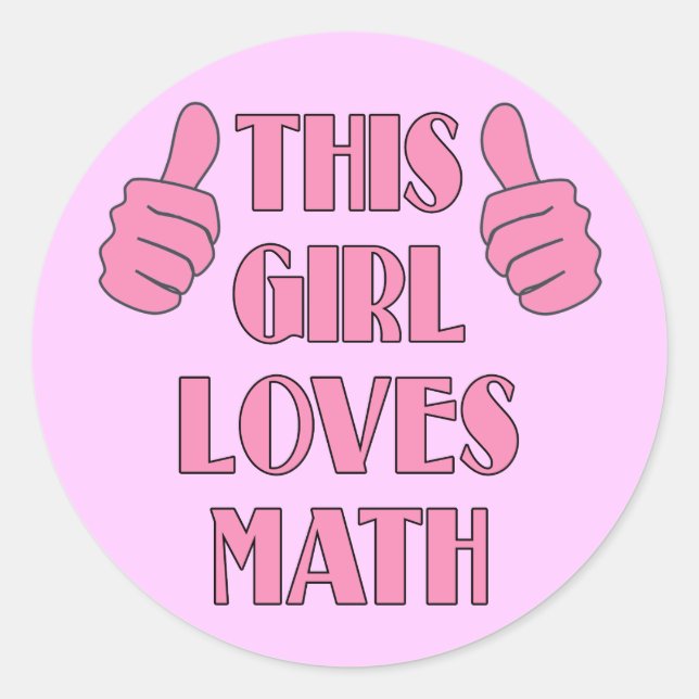 Dieses Mädchen Lieben Math T - Shirt Runder Aufkleber (Vorderseite)