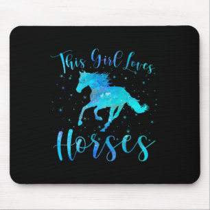 Dieses Mädchen Lieben Pferde Reitsportler Teen Kid Mousepad