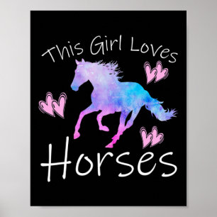 Dieses Mädchen Lieben Pferde Reittier Geschenk Tee Poster