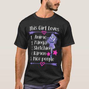 Dieses Mädchen liebt Anime Manga Zeichnen Ramen Ni T-Shirt