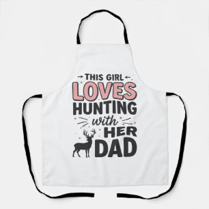 Dieses Mädchen liebt die Jagd mit ihrem Vater Vint Schürze