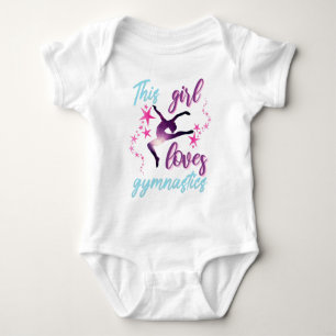 Dieses Mädchen liebt die Sternsprünge der Gymnasti Baby Strampler