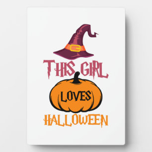 Dieses Mädchen liebt Halloween - Halloween-Geschen Fotoplatte