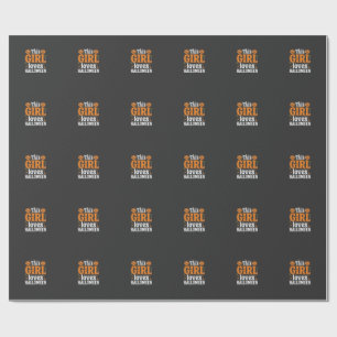 Dieses Mädchen liebt Halloween-Typografie SVG-Desi Geschenkpapier