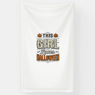 Dieses Mädchen liebt Halloween Vintage-Shirt-Desig Banner