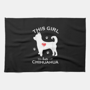 Dieses Mädchen liebt ihre Chihuahua Funny Puppy Hu Geschirrtuch