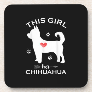 Dieses Mädchen liebt ihre Chihuahua Funny Puppy Hu Getränkeuntersetzer