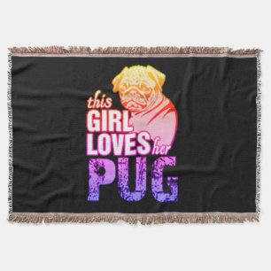 Dieses Mädchen liebt ihren Pug Decke