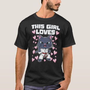 Dieses Mädchen liebt Katzen und Karate T-Shirt