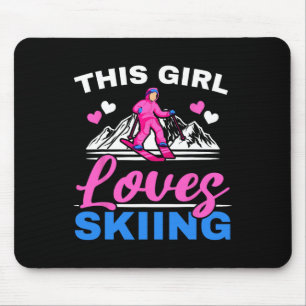 Dieses Mädchen liebt Skifahren Skifahrer Ski Winte Mousepad