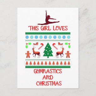 Dieses Mädchen liebt Turnen und Weihnachten Postkarte
