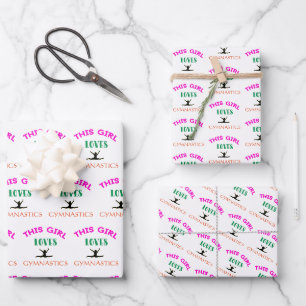 Dieses Mädchen liebt Turnen Zitat Geschenkpapier Set