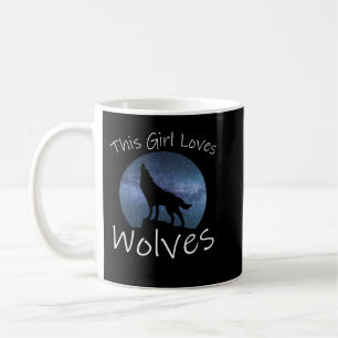 DIESES MÄDCHEN LIEBT WÖLFE Heulender Wolf Sternenh Kaffeetasse