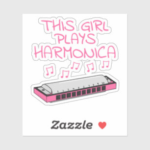 Dieses Mädchen spielt Harmonica, Musikerin Aufkleber
