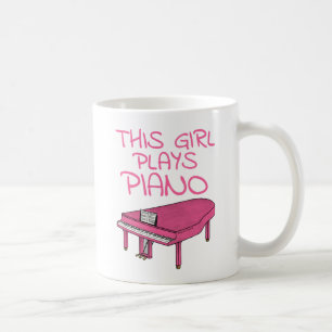 Dieses Mädchen spielt Klavier, Pianistin Kaffeetasse