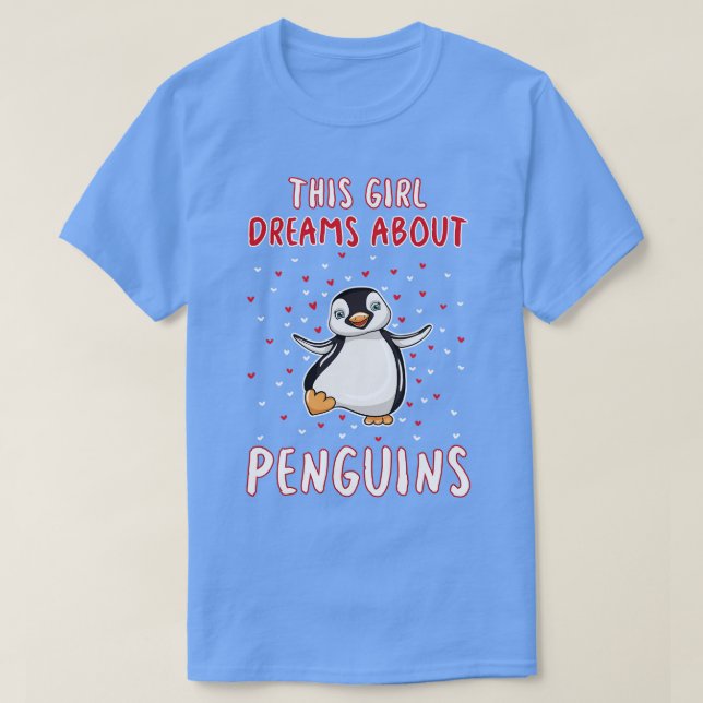 Dieses Mädchen träumt von Pinguinen T-Shirt (Design vorne)