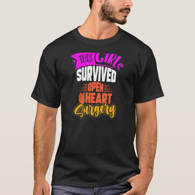 Dieses Mädchen überlebte Open Heart Operation Open T-Shirt (Vorderseite)