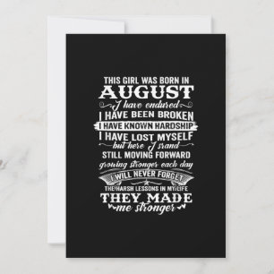 Dieses Mädchen wurde im August geboren Geburtstags Einladung