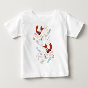 Dieses moderne Fox Woodland-Muster Baby T-shirt