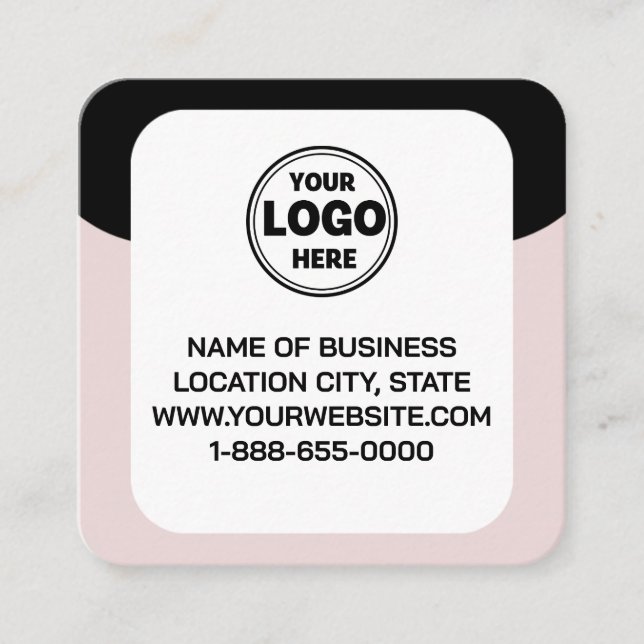 Dieses moderne und elegante Schwarz | Logo und QR- Quadratische Visitenkarte (Vorderseite)