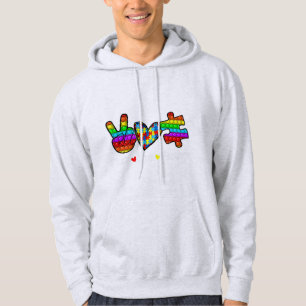 Dieses neue Poppin mit Redewendungen "Peace Liebe  Hoodie