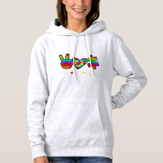 Dieses neue Poppin mit Redewendungen "Peace Liebe  Hoodie