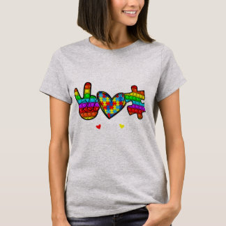 Dieses neue Poppin mit Redewendungen "Peace Liebe  T-Shirt