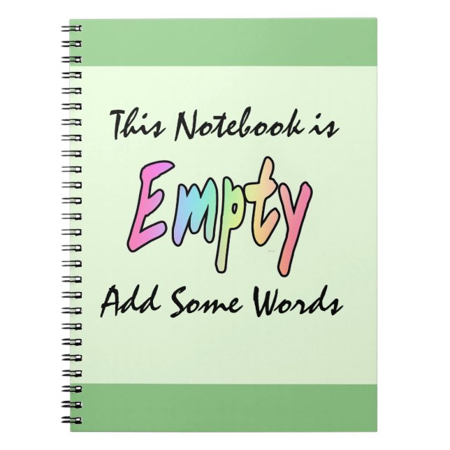 Dieses Notebook ist leer Hinzufügen einiger Wörter Notizblock (Vorderseite)
