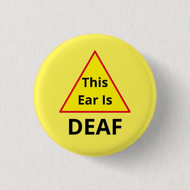 Dieses Ohr ist ein tauber Knopf Button (Vorderseite)