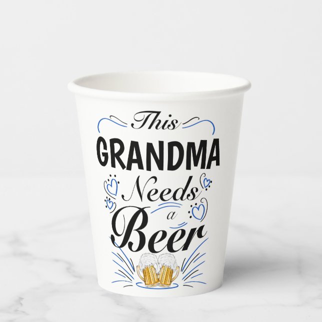 Dieses Oma braucht ein Bier, ein lustiges Zitat Om Pappbecher (Vorderseite)