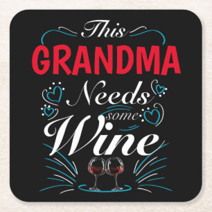 Dieses Oma braucht etwas Wein Rechteckiger Pappuntersetzer