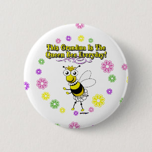 Dieses Oma ist die Blume der Bienenkönigin Button