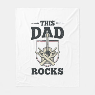 Dieses Papa-Rocks-Vintage-Gitarre-Papa-Shirt-Desig Fleecedecke