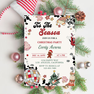 Dieses Party ist die Saison Disco Ball Weihnachten Einladung
