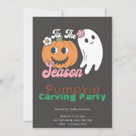 Dieses Party ist die Season Ghost Pumpkin Carving Einladung