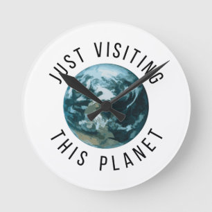 Dieses Planeten gerade besuchen Runde Wanduhr